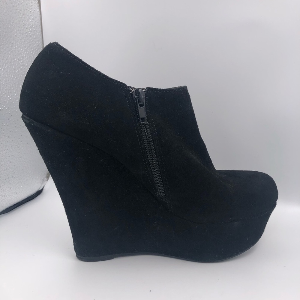 Steve Madden Black Suede Leather Wedge Size 8.5 M - Picture 7 of 16